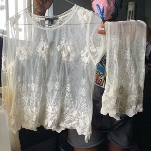 Forever 21 White Lace Blouse